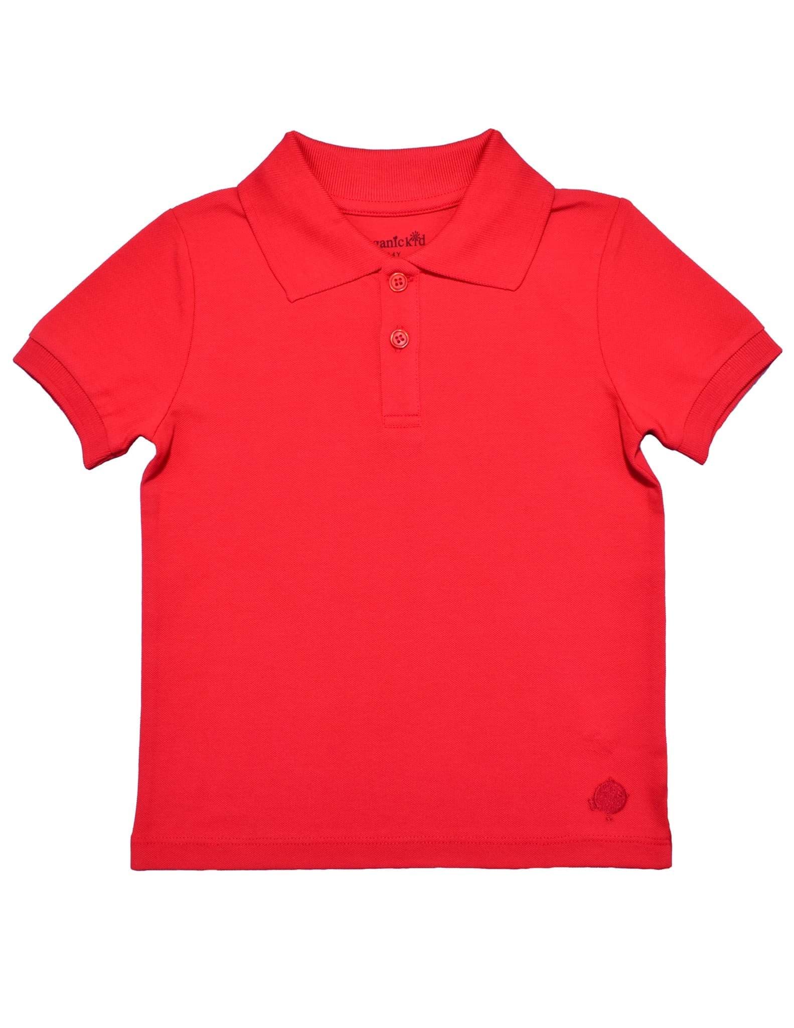 Polo Yaka Basic Kırmızı Kısa Kollu Çocuk T-shirt resmi